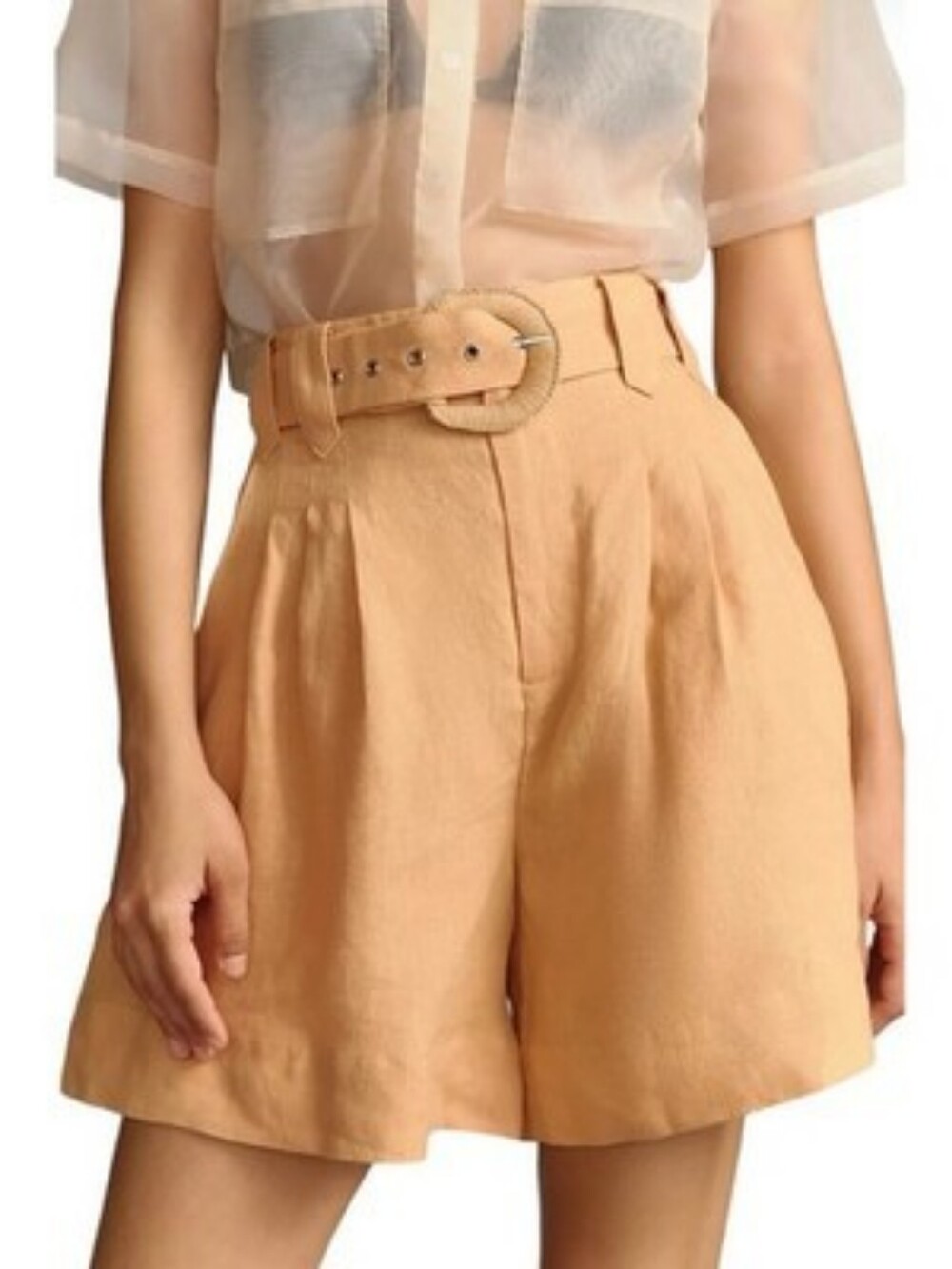 Farm Rio High-Waist Paperbag Shorts